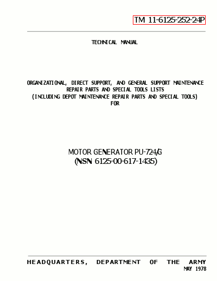 TM 11-6125-252-24P Technical Manual